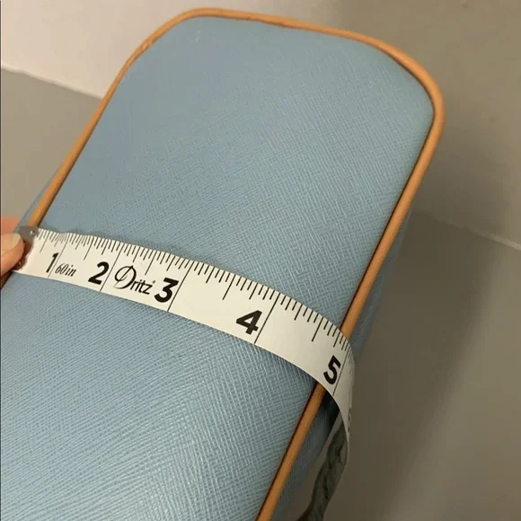 Giani Bernini Saffiano Dome Blue and Tan Satchel - Picture 7 of 7